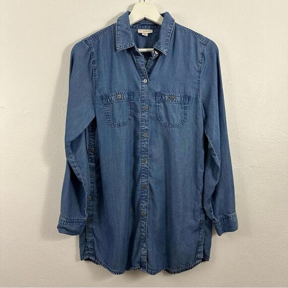J. Jill Women’s Denim Hutton Down Shirt Size XS Petite ... - Picture 1 of 5